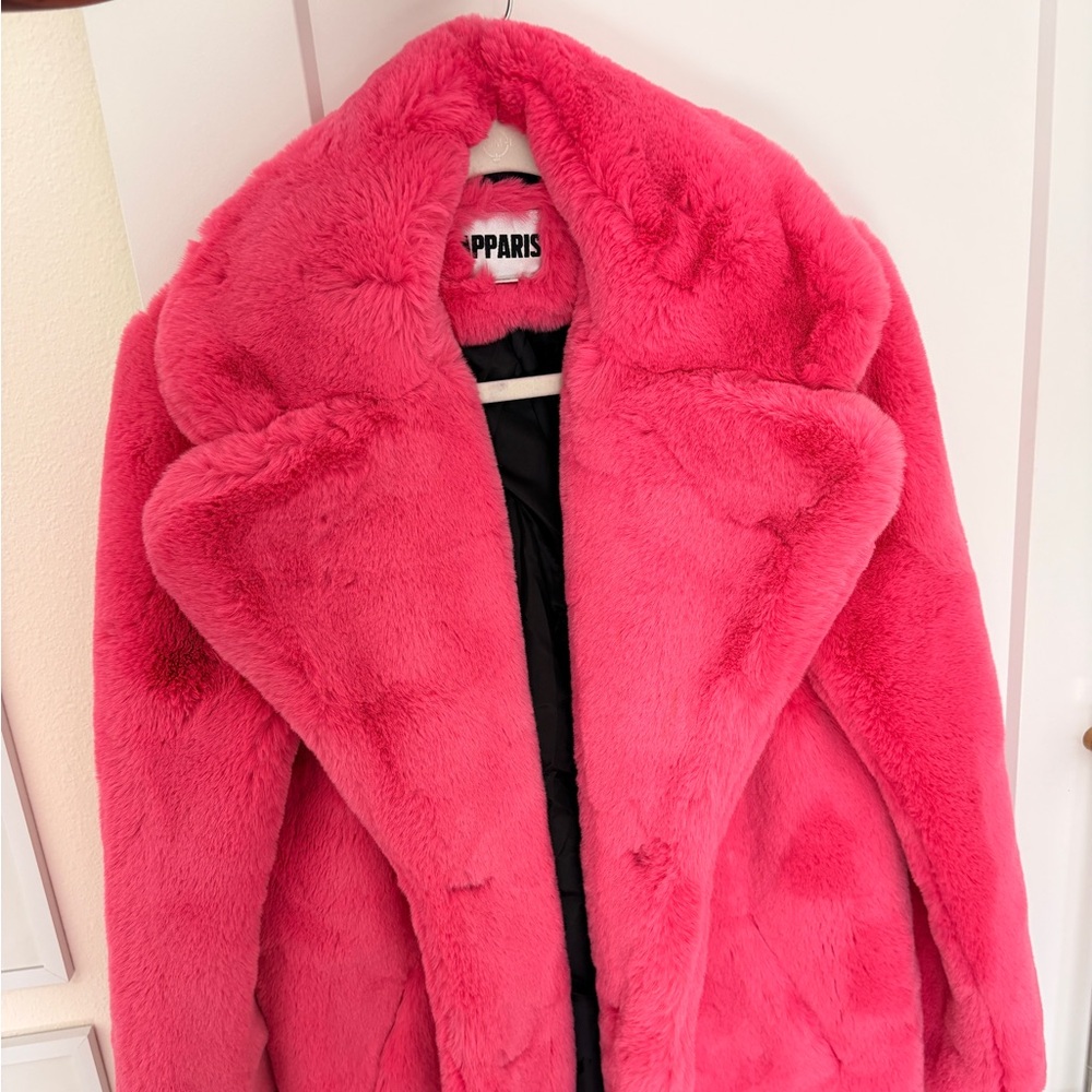 Apparis Vibrant Pink Teddy Jacket